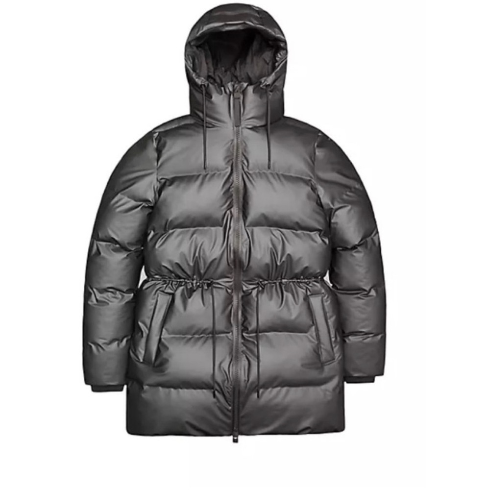 Rains Alta Long Puffer String Black M